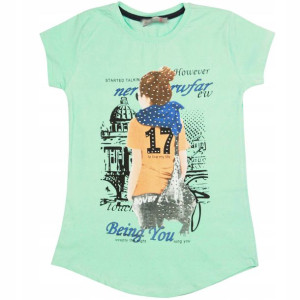 BLUZKA T-shirt BAWEŁNA 128