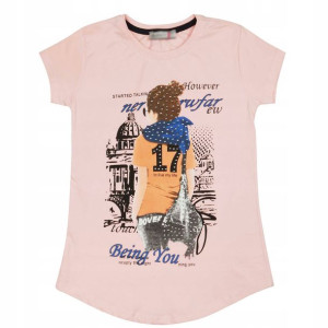 BLUZKA T-shirt BAWEŁNA 128