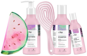 So Flow szampon odżywka olejek do włosów wysokoporowatych + szczotka