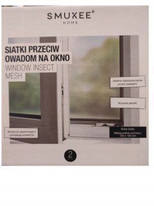 Siatka na okno przeciw owadom SMUKEE 2 sztuki biel