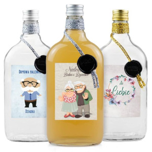 BUTELKA NA DZIEŃ BABCI I DZIADKA - KLASYK 500ml  + zakrętka