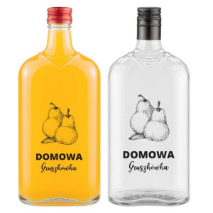 Butelka na gruszkówkę z nadrukiem - Klasyk 500ml  + zakrętka