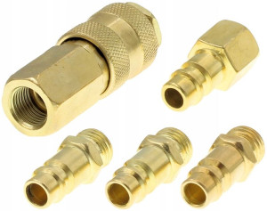 Zestaw 5szt Szybkozłączek Sprężarki Powietrza 1/4"