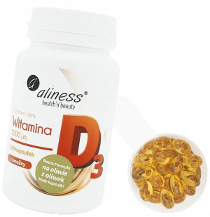 Aliness Witamina D3 Oliwa 2000 J.m. 120 Kapsułek