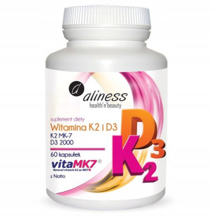 Aliness Witamina K2 Mk-7 Natto + D3 2000jm Natural