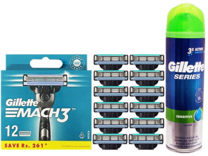 Ostrza Wkłady Do Maszynki Gillette Mach3 X12 + Żel