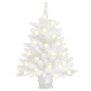 Sztuczna choinka z lampkami LED, biała, 65 cm