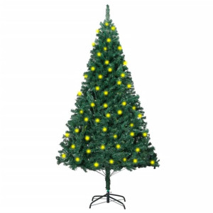 Sztuczna choinka z lampkami LED, grube gałązki, zielona, 150 cm