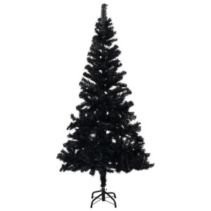 Sztuczna choinka ze stojakiem, czarna, 240 cm, PVC