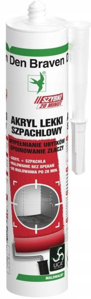 Den Braven Fast Akryl szpachlowy LEKKI 280ml BIAŁY