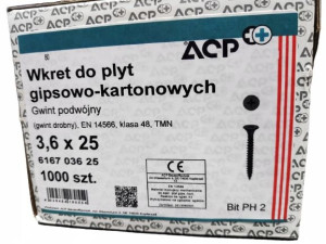ACP Wkręty 3,6x25mm do pły G-K op.1000szt - MOCNE