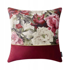 Poduszka dekoracyjna w kwiaty 45x45 Blossom bordo