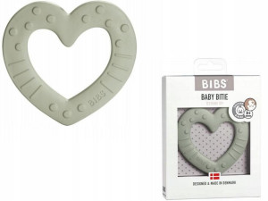 Bibs Gryzak Baby Bitie Serce Sage 3m+
