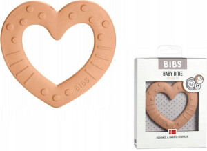 Bibs Gryzak Baby Bitie Serce Peach 3m+