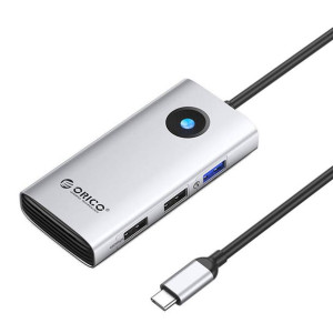 Stacja dokująca HUB 5w1 Orico USB-C, HDMI, 2xUSB (srebrna)