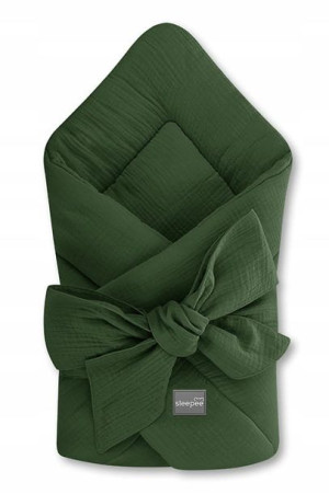 Rożek niemowlęcy muślinowy Bottle Green Sleepee