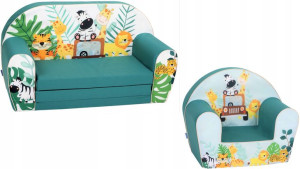 Komplet dla dziecka sofa+fotelik z pianki -Delsit