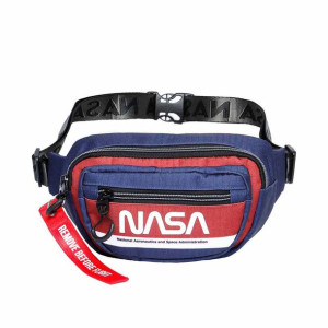Saszetka nerka w kolorze niebieskim i czerwonym z motywem NASA
