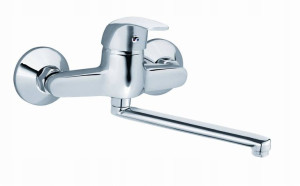 Bateria Zlewozmywakowa Ferro Ścienna Chrom 40 Mm