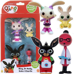 Bing Figurki Bing Dr Molly Coco Charlie z Bajki Zestaw 4pack 7608