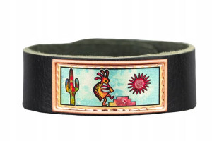 Bransoletka Skórzana HANDMADE Motyw Indiański