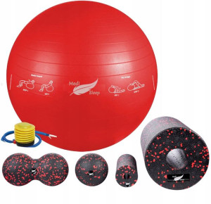Zestaw fitness Roller do masażu piłka gimnastyczna