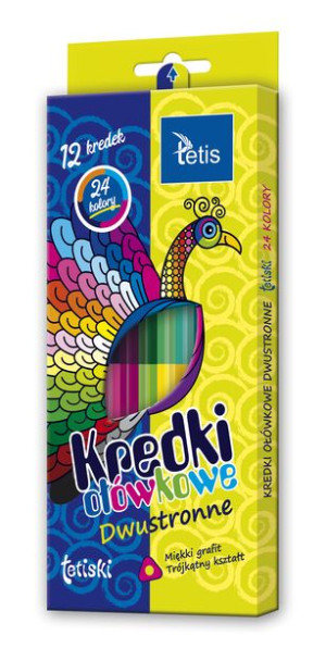 Tetiski kredki ołówkowe dwustronne 12/24 kol