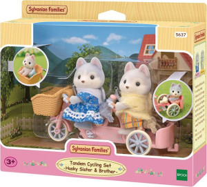 Epoch Sylvanian Families Pieski Husky Na Rowerze