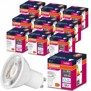 10x Żarówka LED Halogen 6,9W 80W GU10 6500K OSRAM