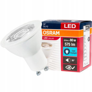 Żarówka LED Halogen 6,9W 80W GU10 36s Osram Value