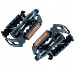 Pedały MTB aluminiowe krótka oś czarne para95x63mm