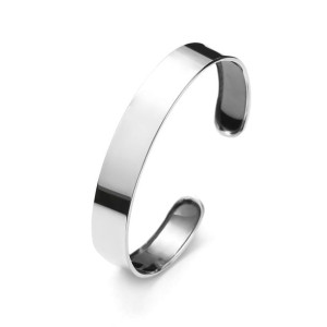 Srebrna bransoletka bangle gładka, sztywna szeroka 1 cm