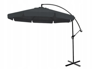 Duży szary parasol ogrodowy składany 350 cm
