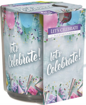 Świeca Zapachowa Let`s Celebrate W Szkle Ze Wzorem