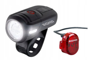 Lampa przednia AURA 45 i tylna SIGMA ZESTAW USB