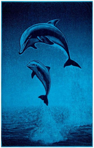 Ręcznik plażowy DELFINKI niebieski 100x160cm 380g