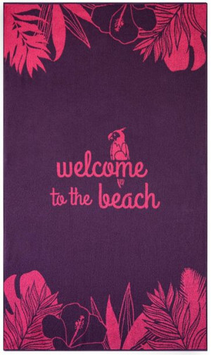 Ręcznik plażowy WELCOME różowy 160x100 380g