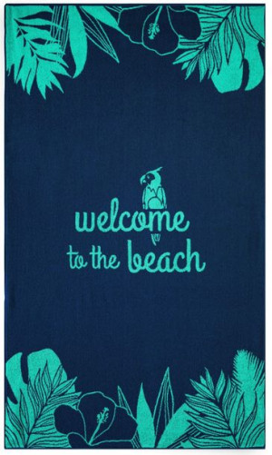 Ręcznik plażowy WELCOME niebieski 160x100cm 380g
