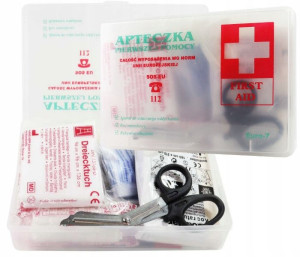 Apteczka samochodowa TYP B Euro-7 przezroczysta