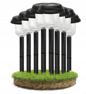 8x Lampa Solarna LED Ogrodowa Stojąca ALFA 29-40cm