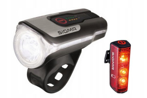 Lampa przednia AURA 80 i tylna SIGMA zestaw USB