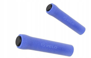 Chwyty rowerowe pianka silikon VELO niebieski 130