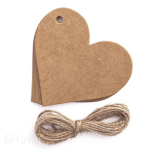 Zawieszki Craft ze sznurkiem Serce 12szt. DPZS-005 Dalprint
