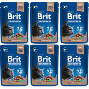 Brit Cat Pouches LIVER FOR Sterilized 6x100g