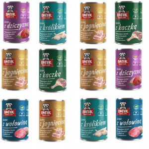 FAFIK Mix jagnię królik kaczka wołow dzik 12x400g