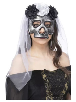 Maska Szkielet Panny Młodej Z Welonem Los Muertos