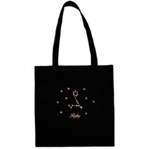 Torba CZARNA znaki zodiaku Ryby PREZENT Upominek