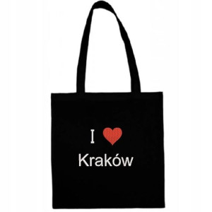 Torebka czarna EKO Kocham Kraków Smok Wawel Królowie