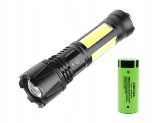 LATARKA XHP90 4xCOB z Magnesem + Panasonic 5000mAh