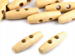 Guzik drewniany 12x40mm naturalny lakier kołek 10s